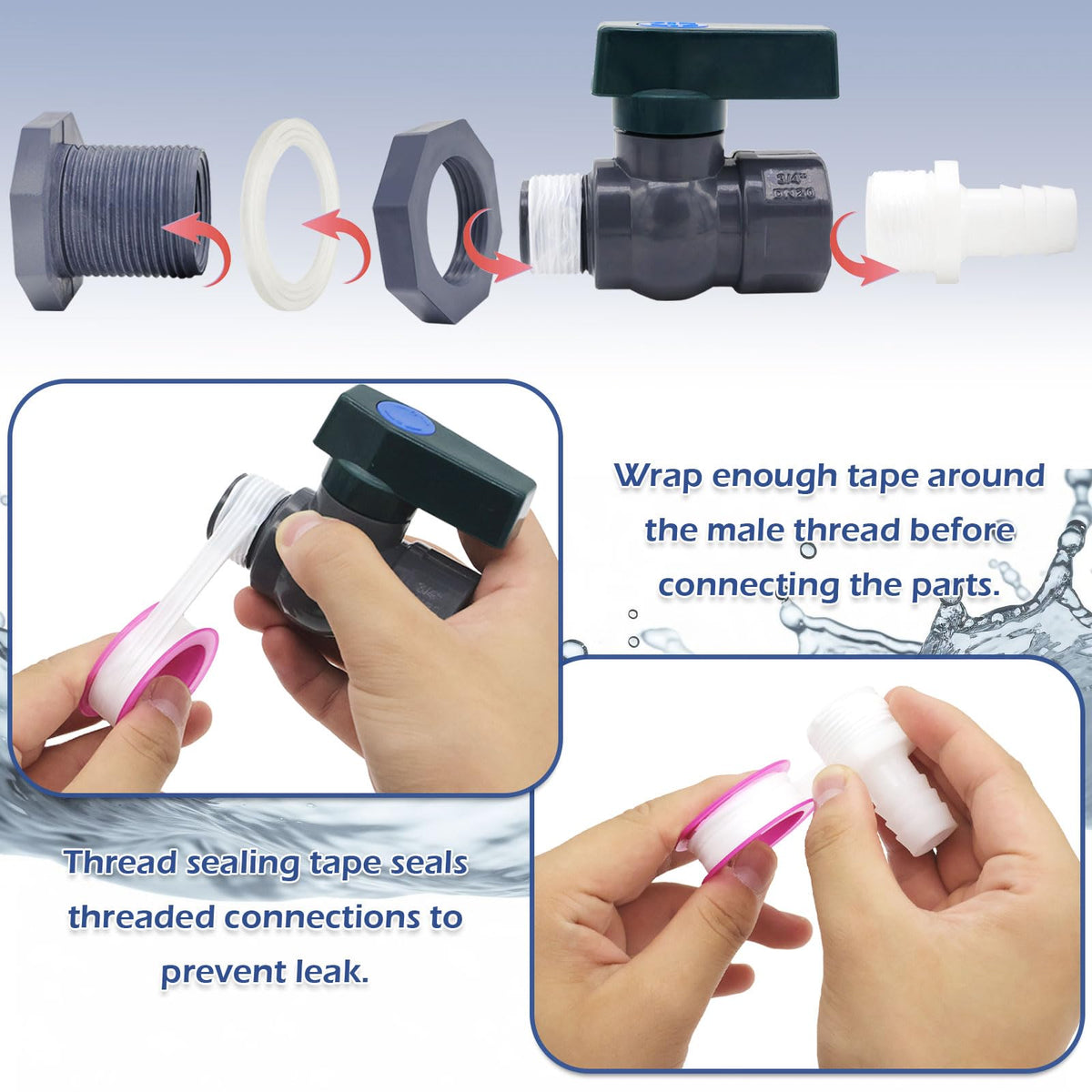 TiciKim bulkhead fittings installation showing waterproof seal.