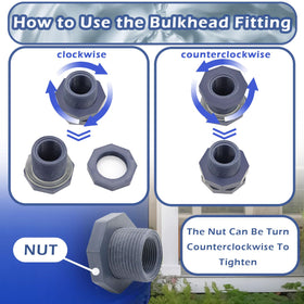 TiciKim hose barb adapters attached to a garden hose.