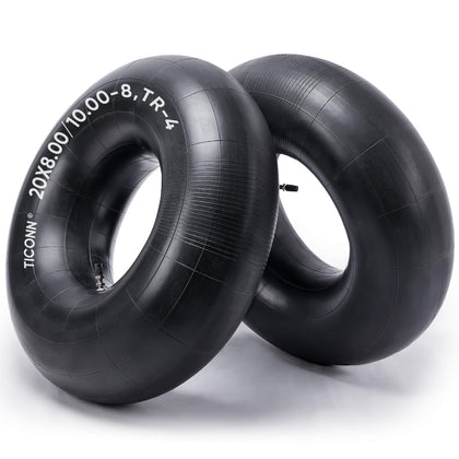 TICONN 20x8 inner tube with TR-4 stem for wheelbarrows, enhancing durability.