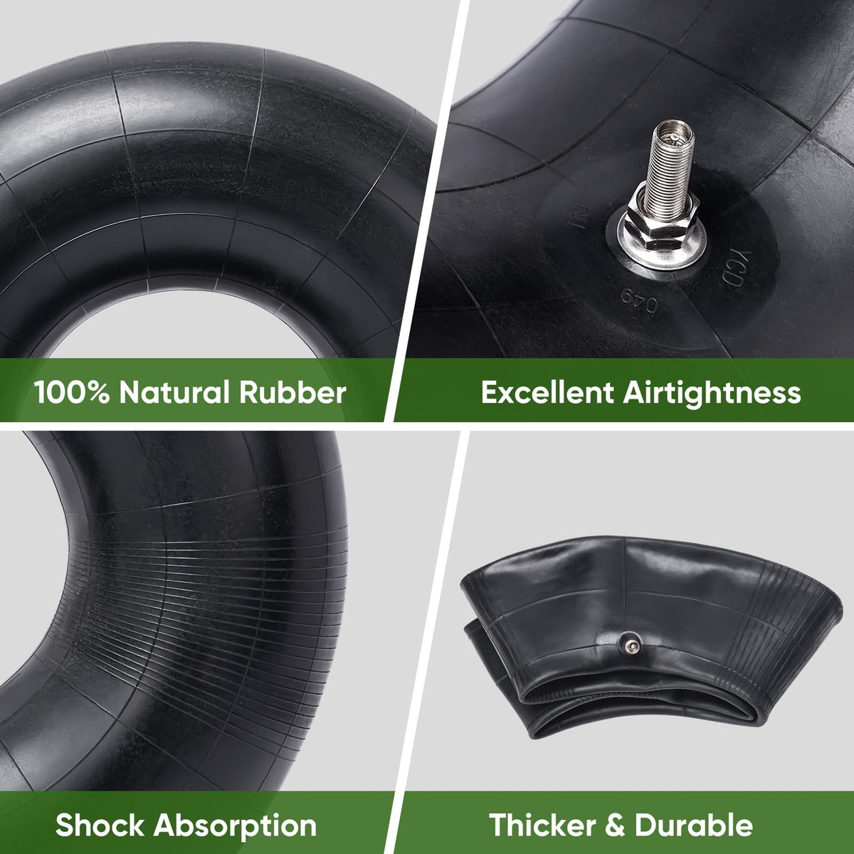 TICONN wheelbarrow inner tube installation shown for quick, tool-free swaps.