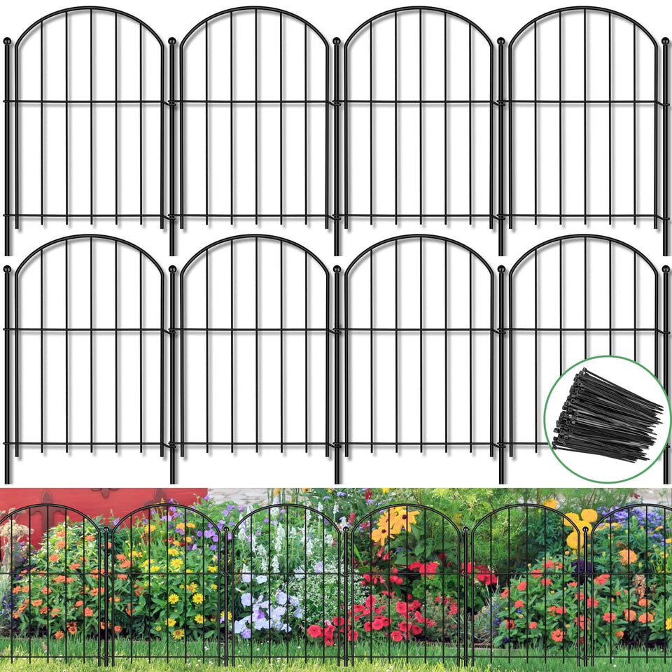 Tidponra decorative garden fence around a flower bed showing sturdy border and style