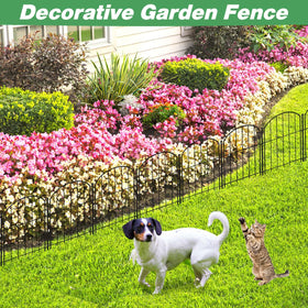 Tidponra garden fence installation with stakes and ties for straight or curved layouts