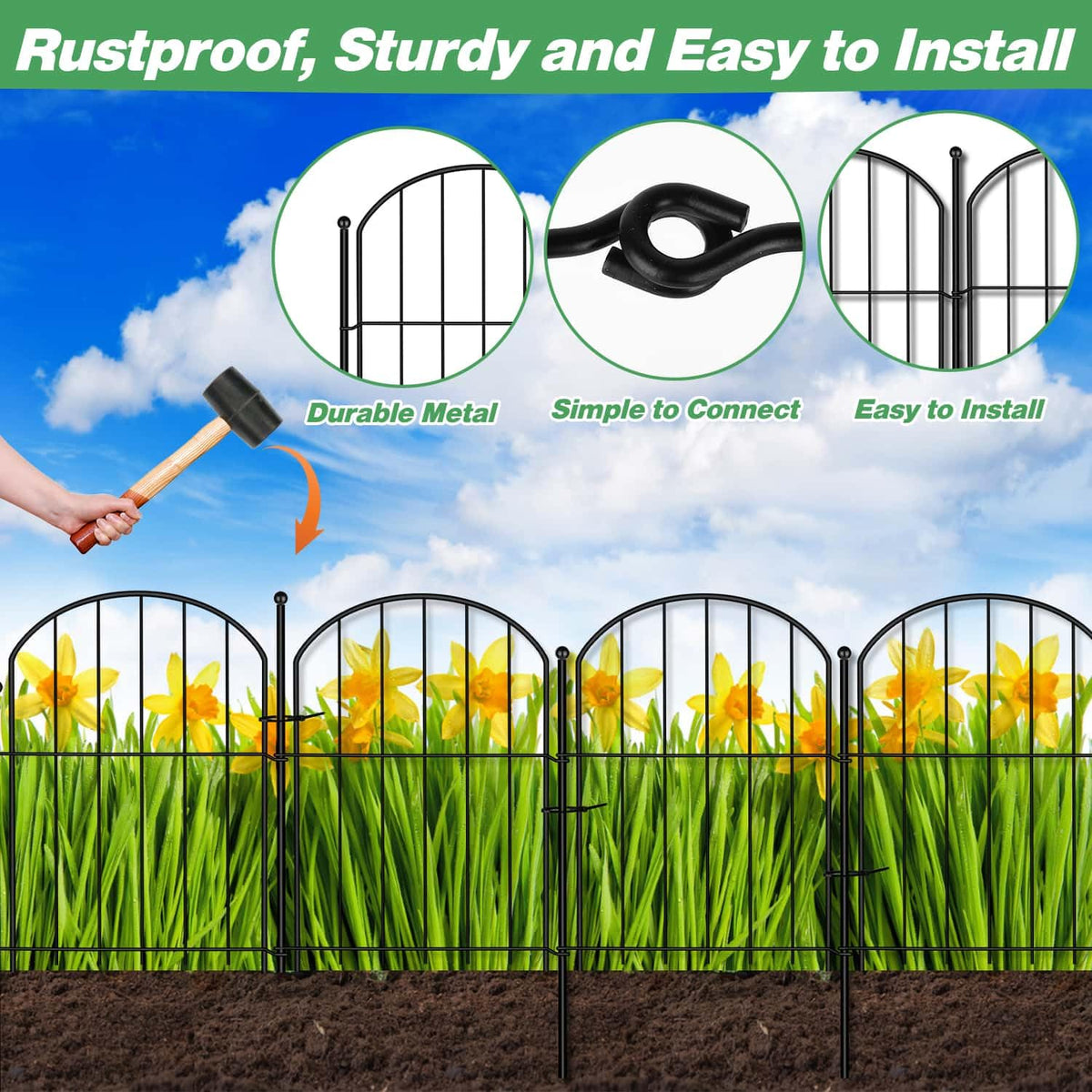 Tidponra short fencing panel demonstrating compact height for beds and contained plantings