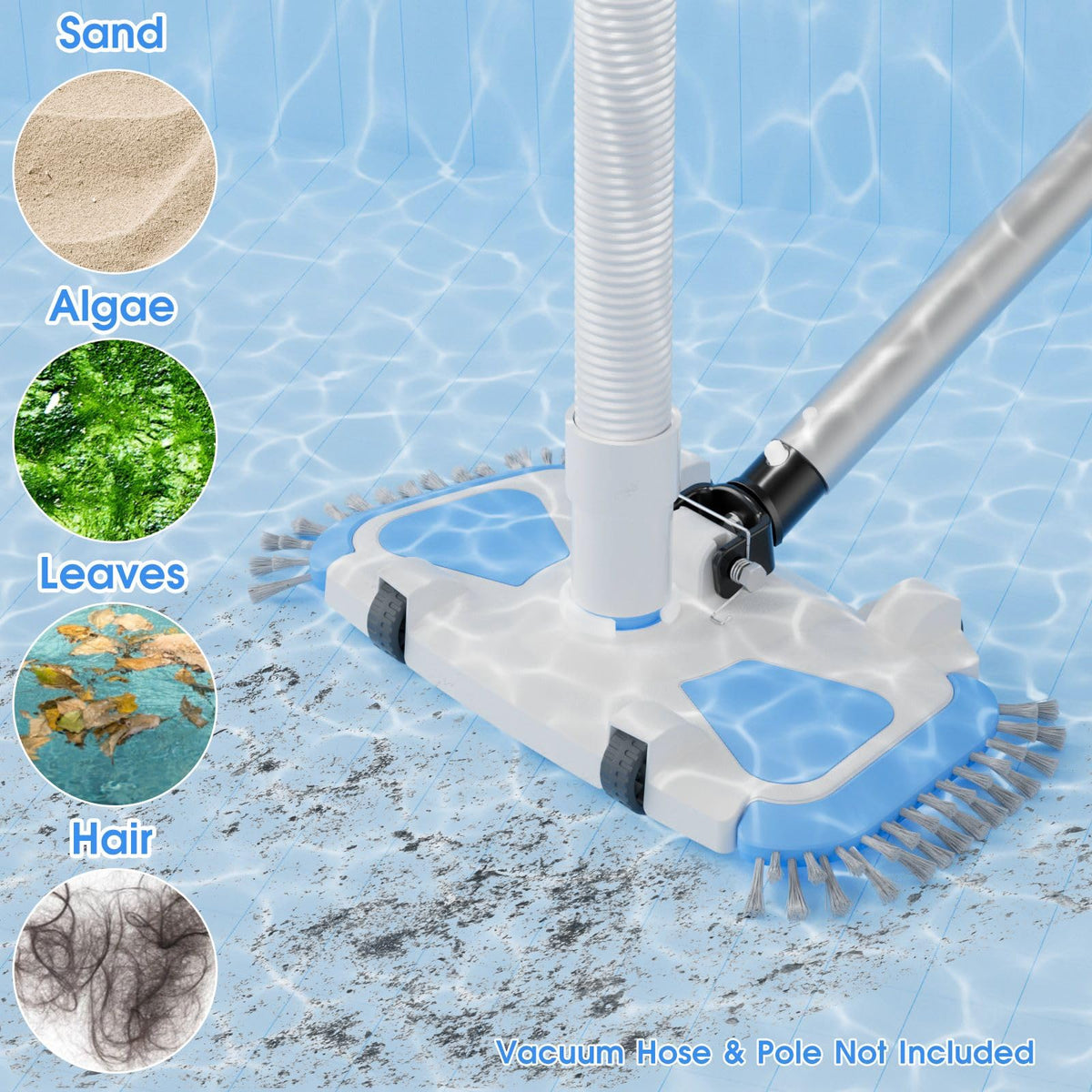 Tidymister enhanced pool vac head vinyl construction for durability