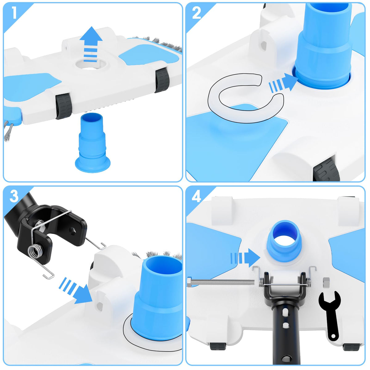 Tidymister enhanced pool vac head suitable for inground and above-ground pools