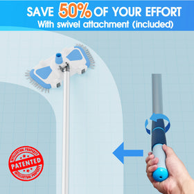 Tidymister enhanced pool vac head side brush reaches pool edges
