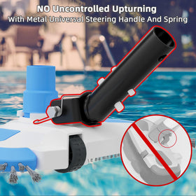 Tidymister enhanced pool vac head with wheels glides smoothly on vinyl