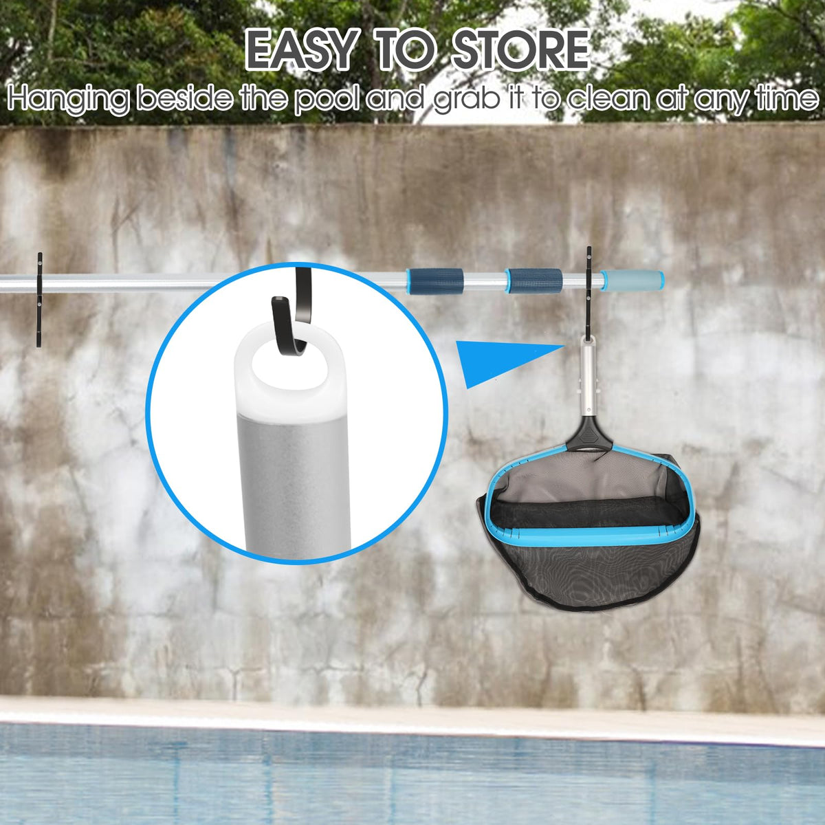 Tidymister ez-clip compatibility enables quick attachment to standard poles.