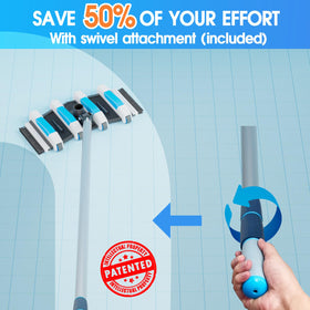 Tidymister swivel steering handle enables one-handed control during cleaning.