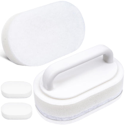 TidyMister thickened scrub pad in hand, ideal for hot tub surfaces, effectively removing grime without scratches.