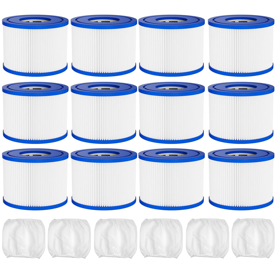 TidyMister Type VI filter 12-pack ready for Lay-Z-Spa replacement and easy installation.