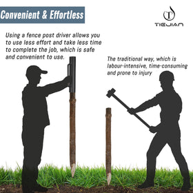 TIEJIAN ergonomic handle provides comfortable grip during long fence installs