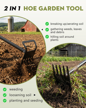 Ultra-sharp blade and tines by Tiemlet for clean weed roots and quick results.