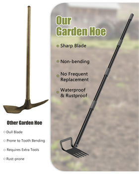Adjustable height handle extended for reduced bending and joint relief.