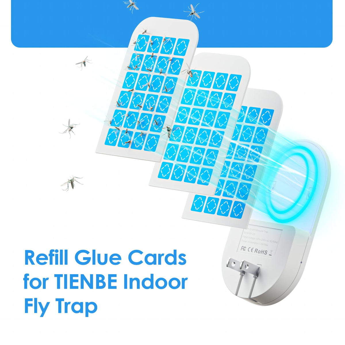 TIENBE pack of 6 long-lasting glue cards offers extended coverage.