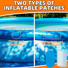 Tiepetly blue round patches seal punctures quickly during camping.