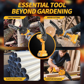Tietoc mini chainsaw used for garden wood cutting and pruning