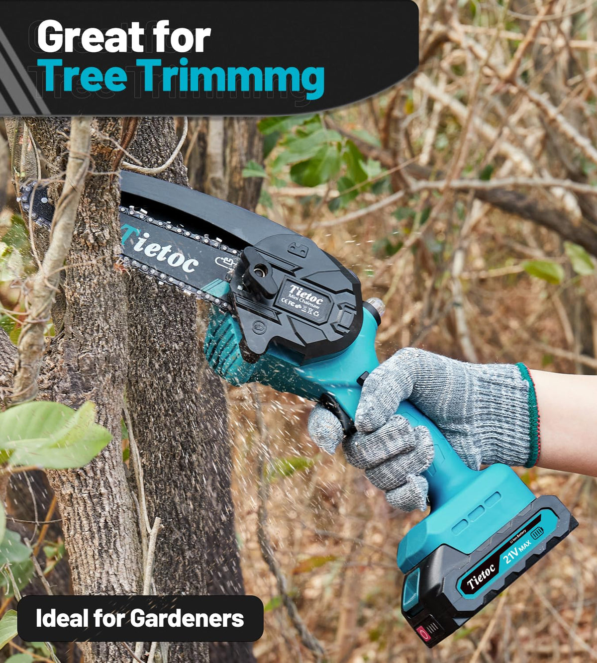 Tietoc mini chainsaw gift-ready pack for DIYers and gardeners