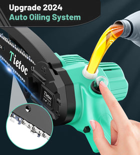 Tietoc mini chainsaw oil reservoir enabling smooth cutting during extended use