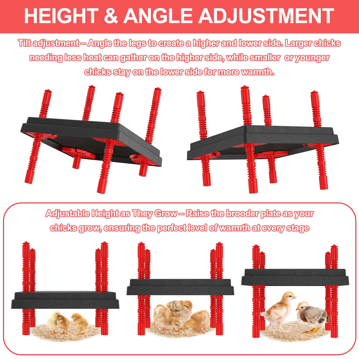 Tiflev brooder plate downward heat provides focused warmth beneath the surface.