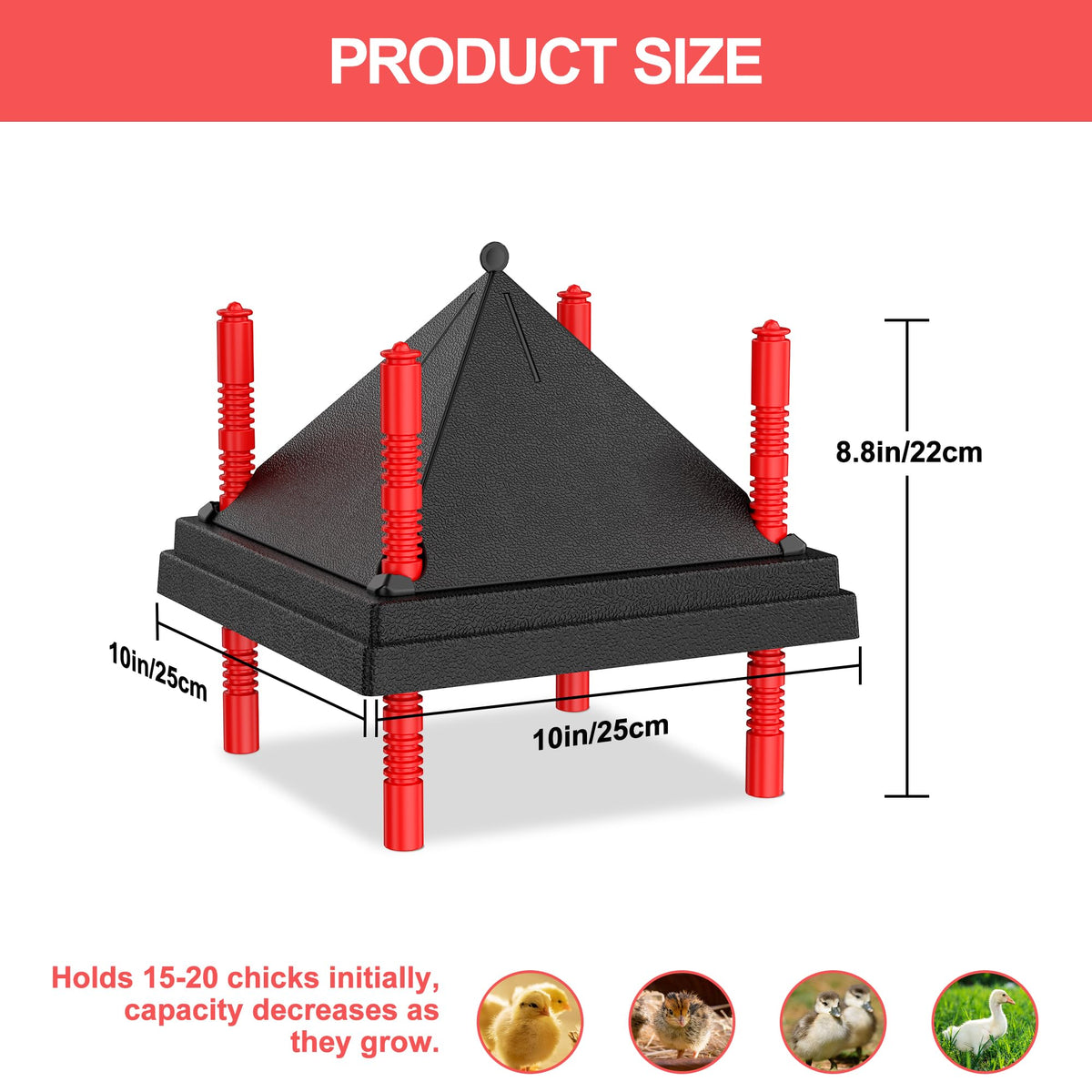 Tiflev brooder plate height adjustment helps growing chicks maintain comfortable space.