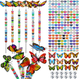 Tigeen garden stake DIY fairy wand with colorful crystal toppers for outdoor decor.