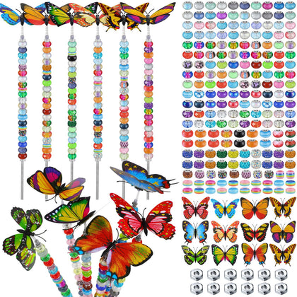 Tigeen garden stake DIY fairy wand with colorful crystal toppers for outdoor decor.