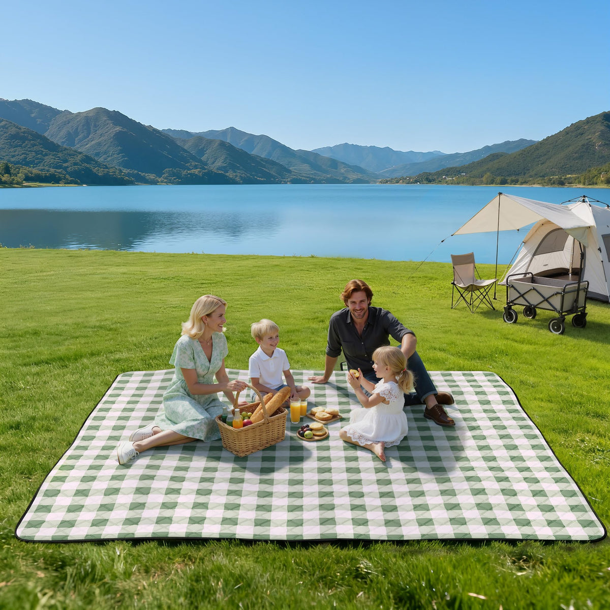 TigeJoy blanket unfolded at 60x80 inches for spacious picnics.