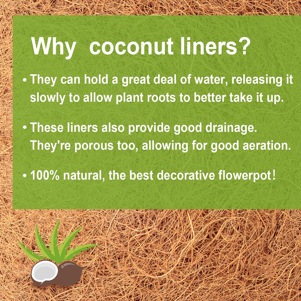 TigeJoy coco liner demonstrates moisture regulation for healthier root zones