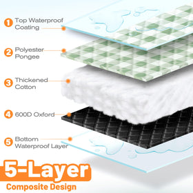TigeJoy blanket wide Velcro strap for quick packing.