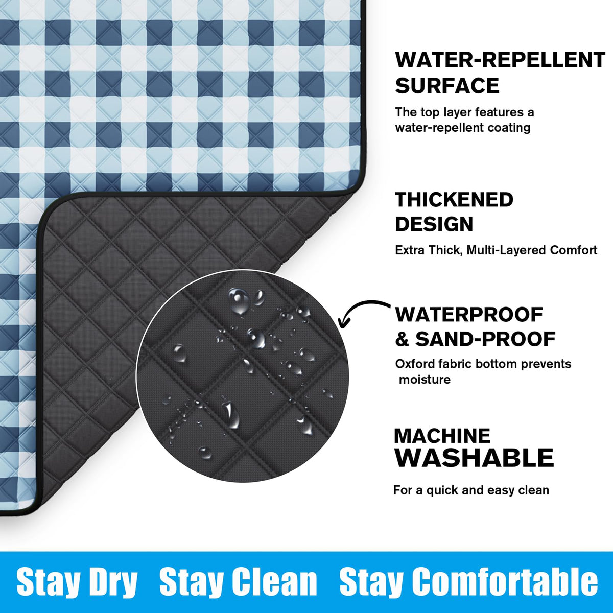TigeJoy gingham pattern close up highlights stylish durable outdoor styling