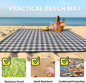TigeJoy picnic blanket park setup shows water-repellent top layer