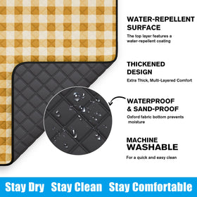 TigeJoy picnic blanket with thick padding for comfortable seating on uneven ground