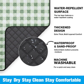 TigeJoy blanket waterproof base keeps you dry on damp ground.