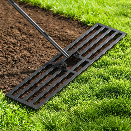 Tigerden lawn leveling rake 40x10-inch for quick, even soil distribution.