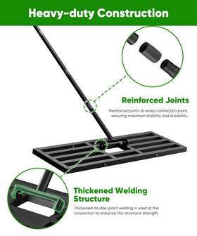 Tigerden lawn leveling rake assembly highlights quick setup and tool reliability.