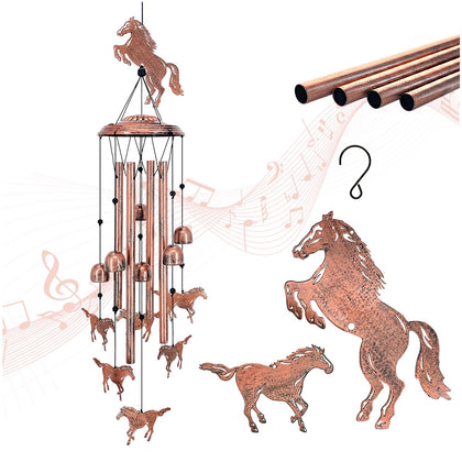 TIGGSY horse wind chime outdoor bronze design creates relaxing garden ambience.