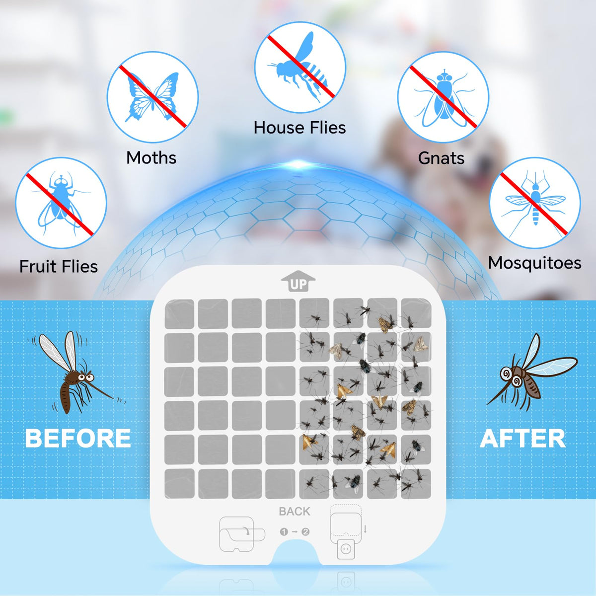 Tihilgam refill insert in a plug-in trap for easy replacement.