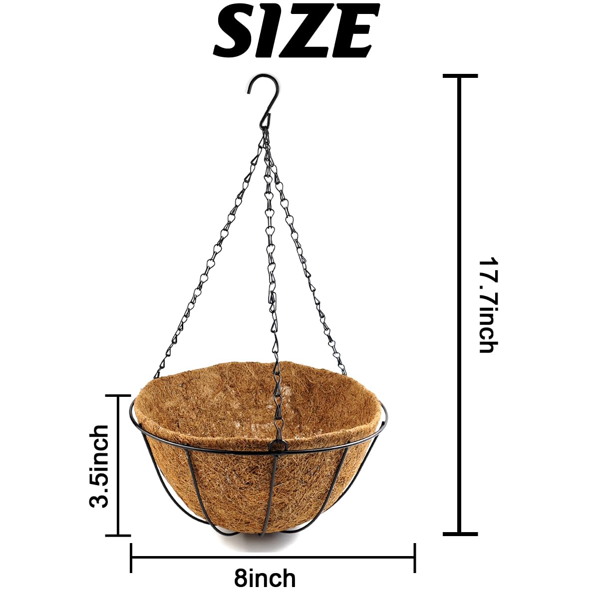 TIHOOD coco coir liner inside for improved drainage and aesthetics.