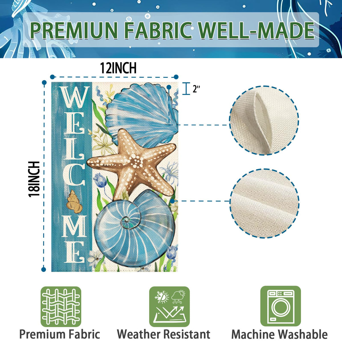 Tikeciti blue shells starfish design adds festive garden charm