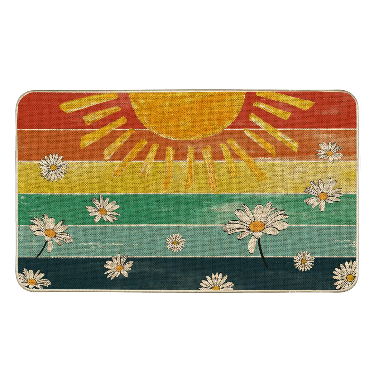 Tikeciti sun-themed doormat with lemon motif welcoming guests at the entry