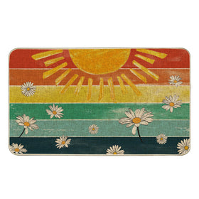 Tikeciti sun-themed doormat with lemon motif welcoming guests at the entry