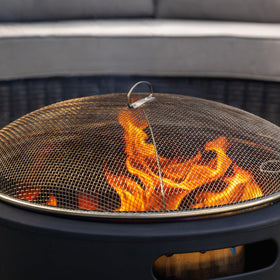 TIKI fire pit poker 18-inch length for easy lid lifting and access.
