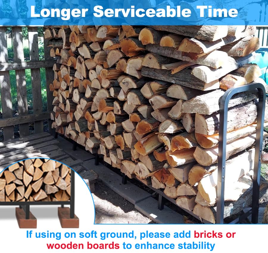 Sleek black Tikimilor firewood rack blends with outdoor decor and storage