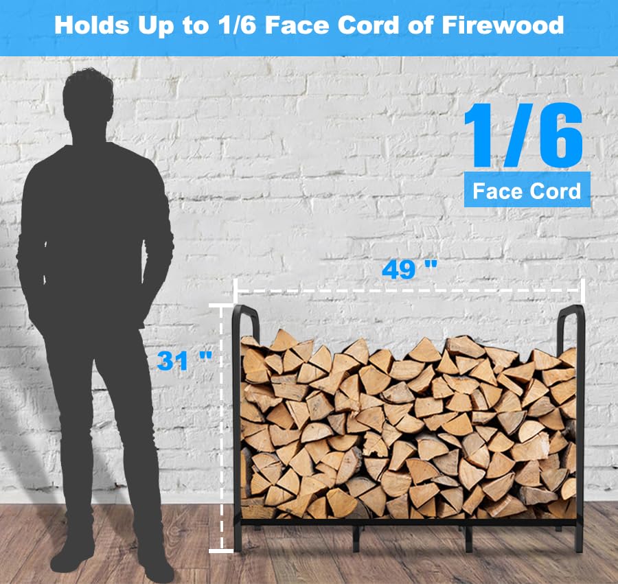 Easy-assembly Tikimilor firewood rack with hardware included