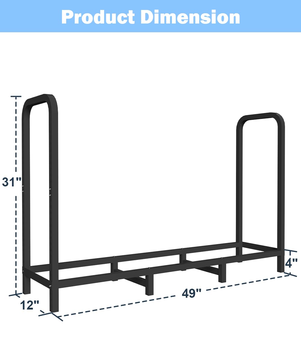 Tikimilor elevated wood rack design promotes airflow for drier firewood.