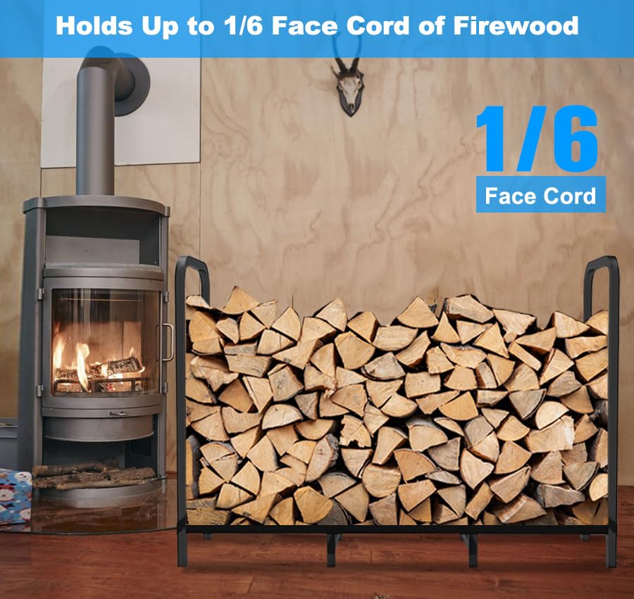 Elevated wood storage stand by Tikimilor keeps logs off the ground for drying