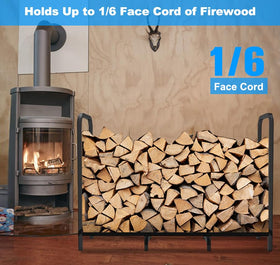 Elevated wood storage stand by Tikimilor keeps logs off the ground for drying