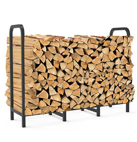 Tikimilor 4ft firewood rack stand keeps logs organized for easy loading