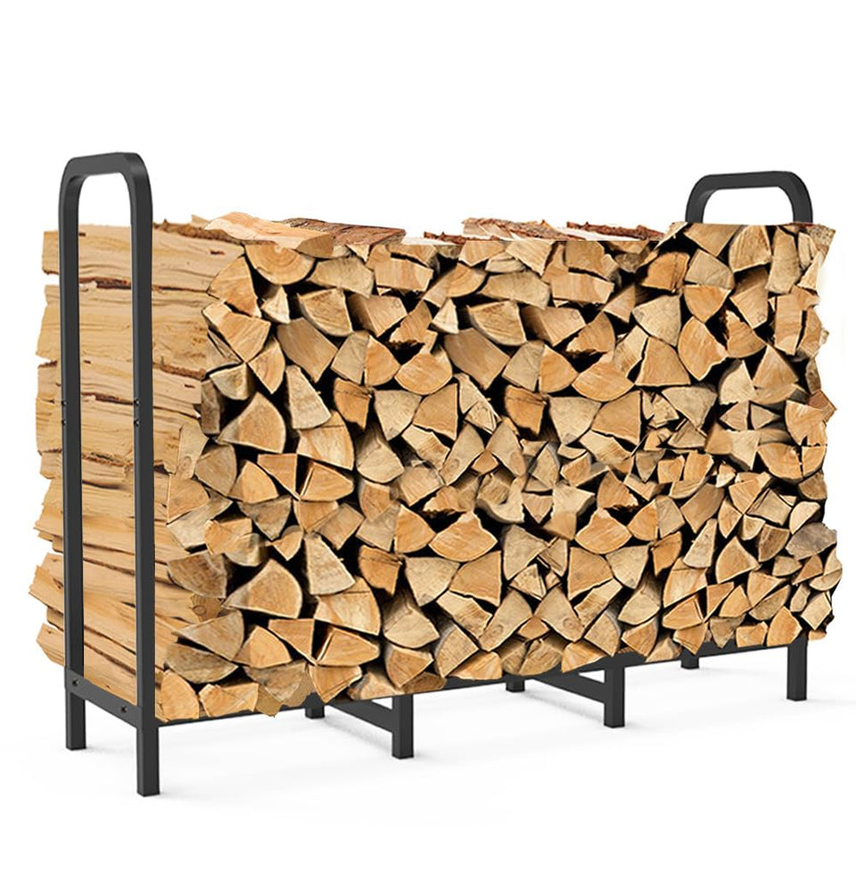 Tikimilor 4ft firewood rack stand keeps logs organized for easy loading